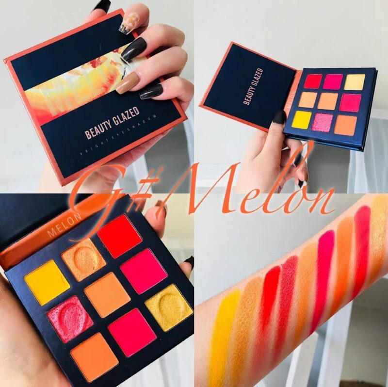 Beauty Glazed Makeup Eyeshadow Pallete makeup brushes 9 Color Shimmer Pigmented Eye Shadow Palette Make up 4