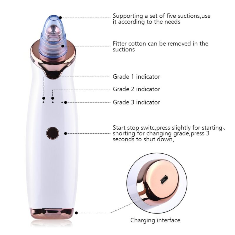 Blackhead Remover T Zone Pore Acne Pimple Removal Face Deep Nose Cleaner Vacuum Suction Facial Diamond 1