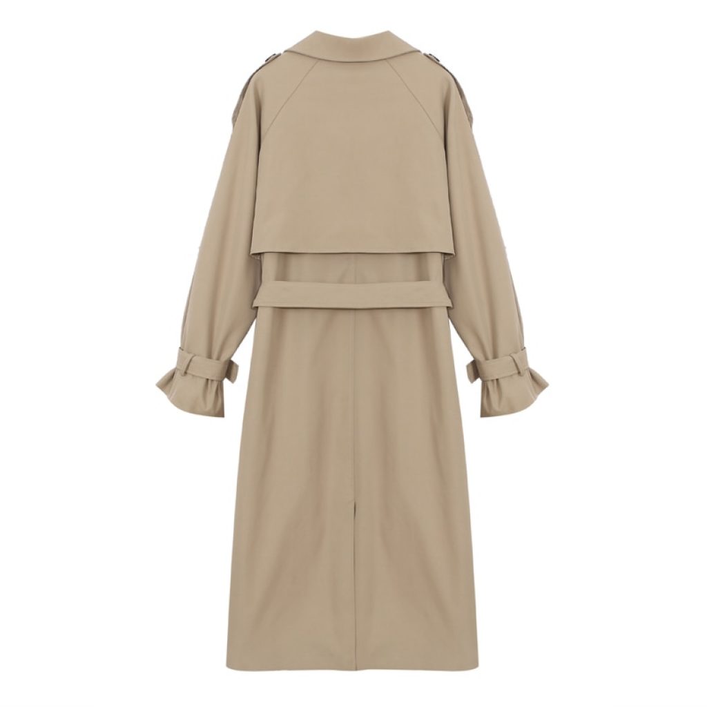 Brand New Spring Autumn Long Women Trench Coat Double Breasted Belted Storm Flaps Khaki Dress Loose 5