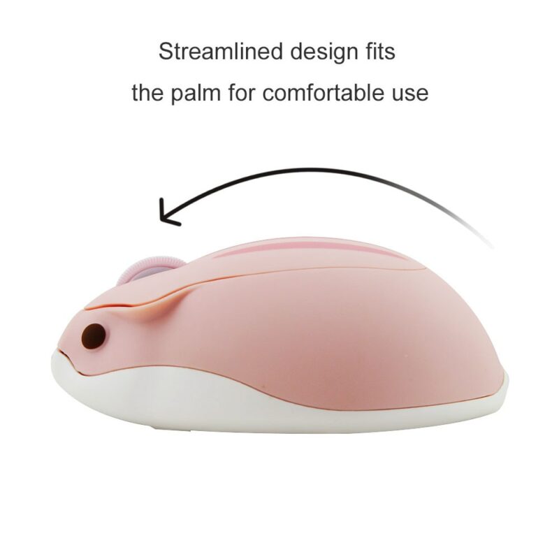 CHYI Cute Cartoon Pink Wireless Mouse USB Optical Computer Mini Mouse 1600DPI Hamster Design Small Hand 2