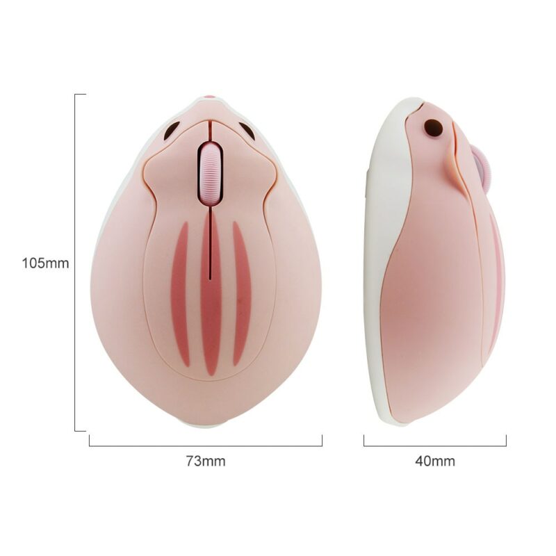 CHYI Cute Cartoon Pink Wireless Mouse USB Optical Computer Mini Mouse 1600DPI Hamster Design Small Hand 4