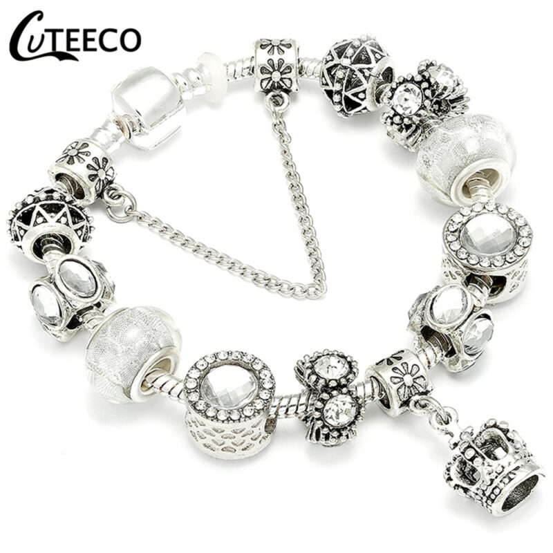CUTEECO Rose Pendant Tree Of Life Charm Bracelet For Women Unicorn Bead Bracelets Bangles Fashion Jewellery 2