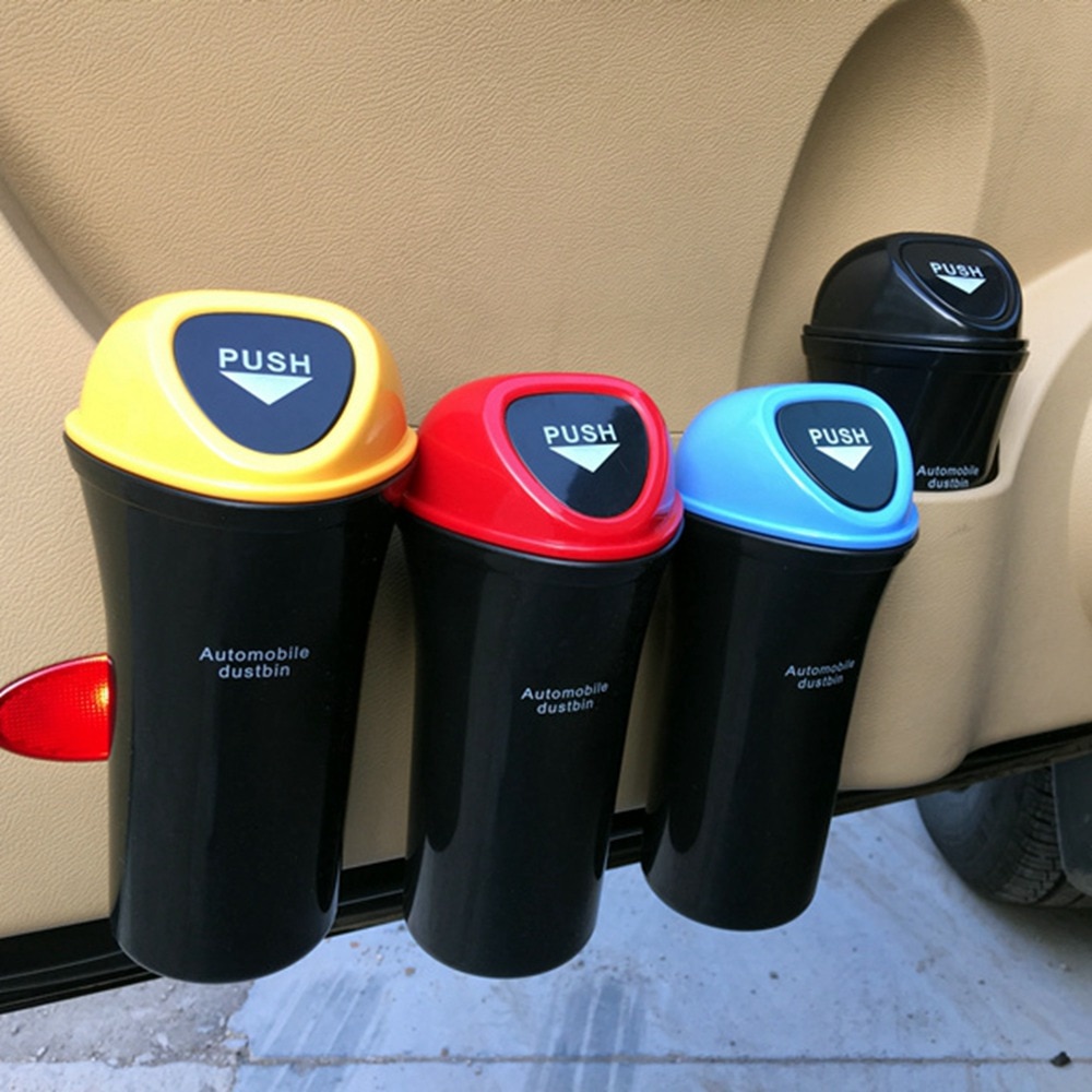 Car Trash Can Organizer Garbage Holder Automobiles Storage Bag Accessories Auto Door Seat Back Visor Trash