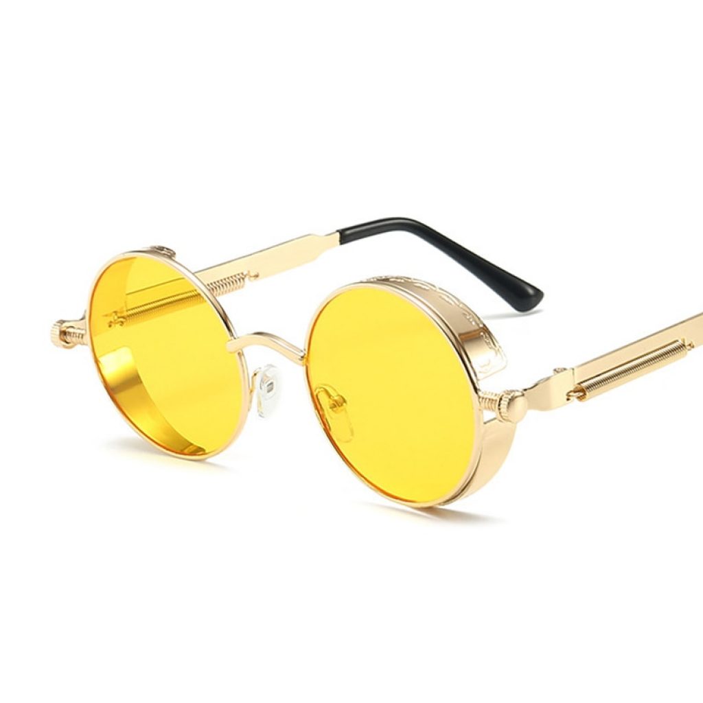Classic Gothic Steampunk Sunglasses Women Brand Designer Vintage Round Metal Frame Sun Glasses Female Male High 2