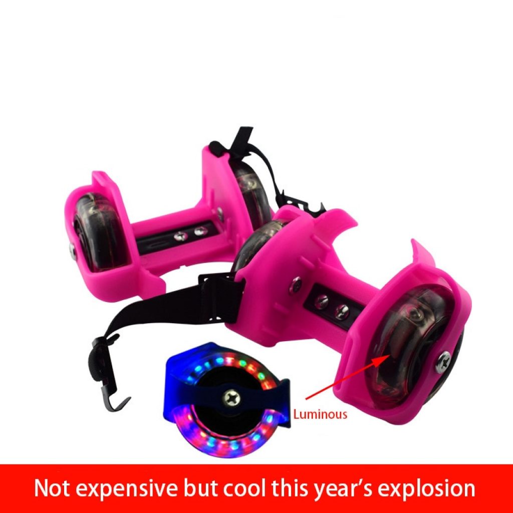 Colorful Flashing Pulley Adjustable Whirlwind for Kids Gift Flash Wheels Heel Adjustable Simply Durable Outdoor Skating 3