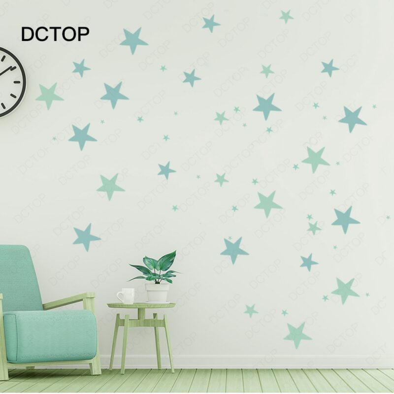 Colorful Stars Polka Dots Vinyl Sticker Room Decor Art Murals Removable Waterproof Wallpaper Home for Wall 1