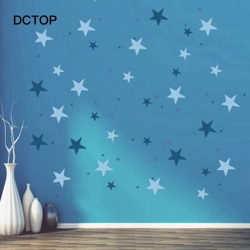Colorful Stars Polka Dots Vinyl Sticker Room Decor Art Murals Removable Waterproof Wallpaper Home for Wall 4