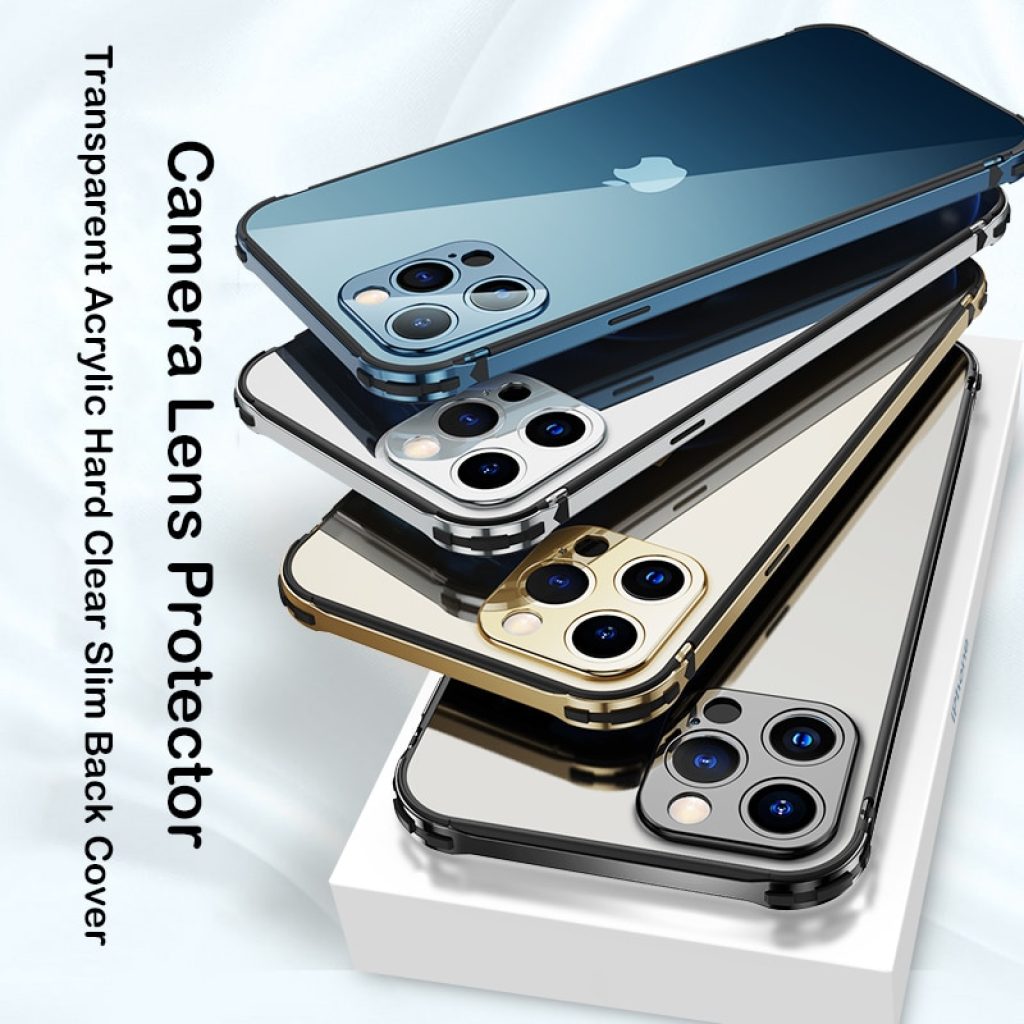 Coque Luxury Shockproof Metal Case For iPhone 13 Mini 12 Pro MAX Silicone Aluminum Bumper Camera