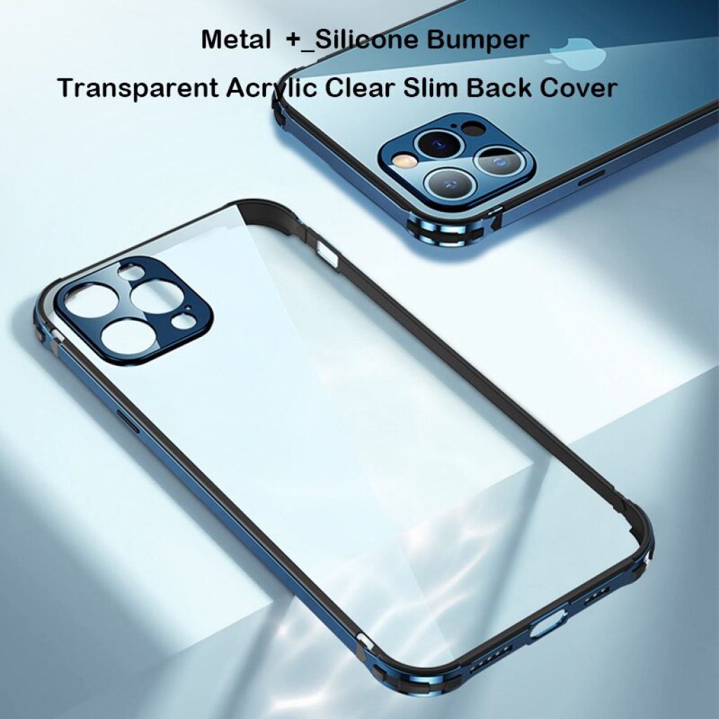 Coque Luxury Shockproof Metal Case For iPhone 13 Mini 12 Pro MAX Silicone Aluminum Bumper Camera 3