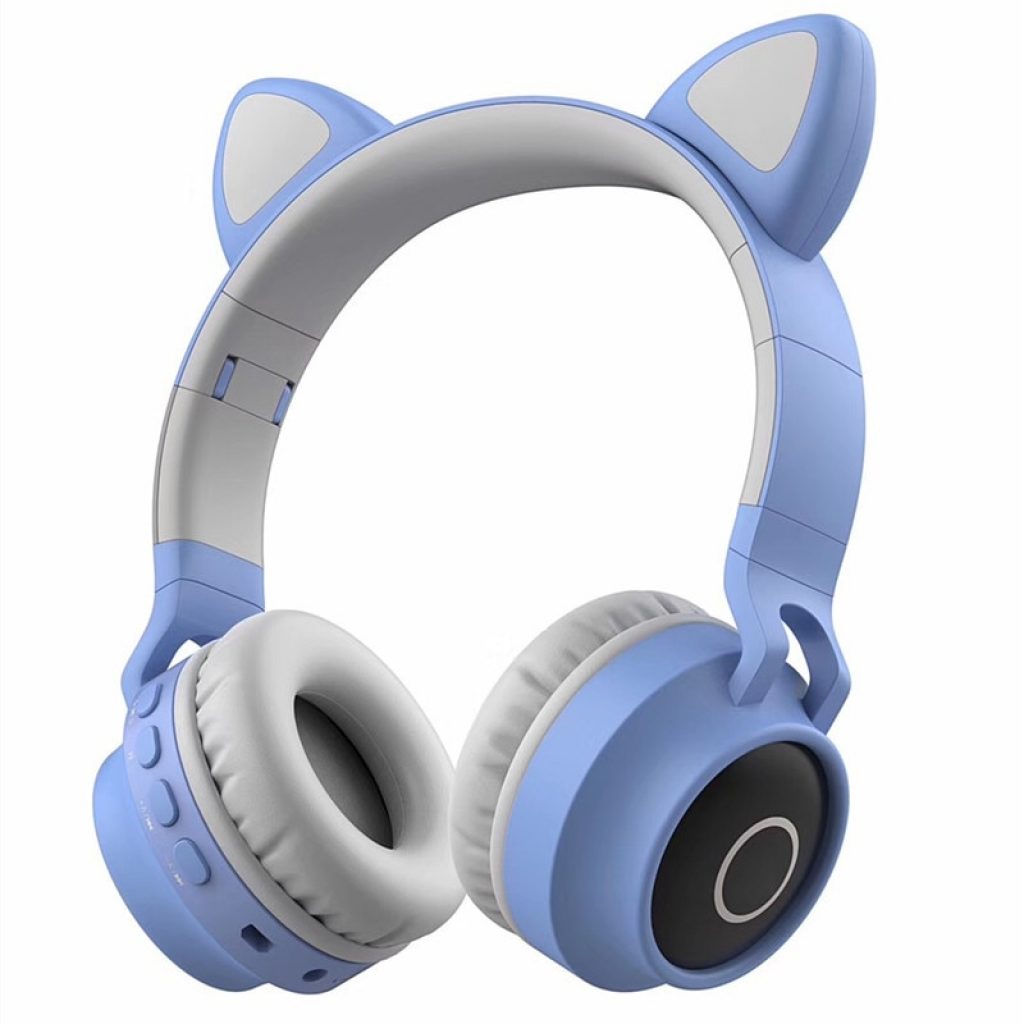 Cute Cat Bluetooth 5 0 Headset Wireless Hifi Music Stereo Bass Headphones LED Light Mobile Phones 5