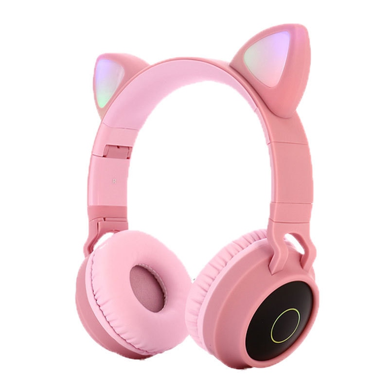 Cute Cat Bluetooth 5 0 Headset Wireless Hifi Music Stereo Bass Headphones LED Light Mobile Phones