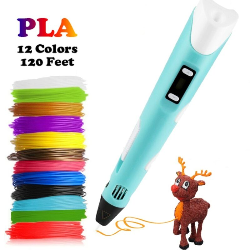 Dikale 3D Pen LED Screen DIY 3D Printing Pen PLA Filament Creative Toy Gift For Kids