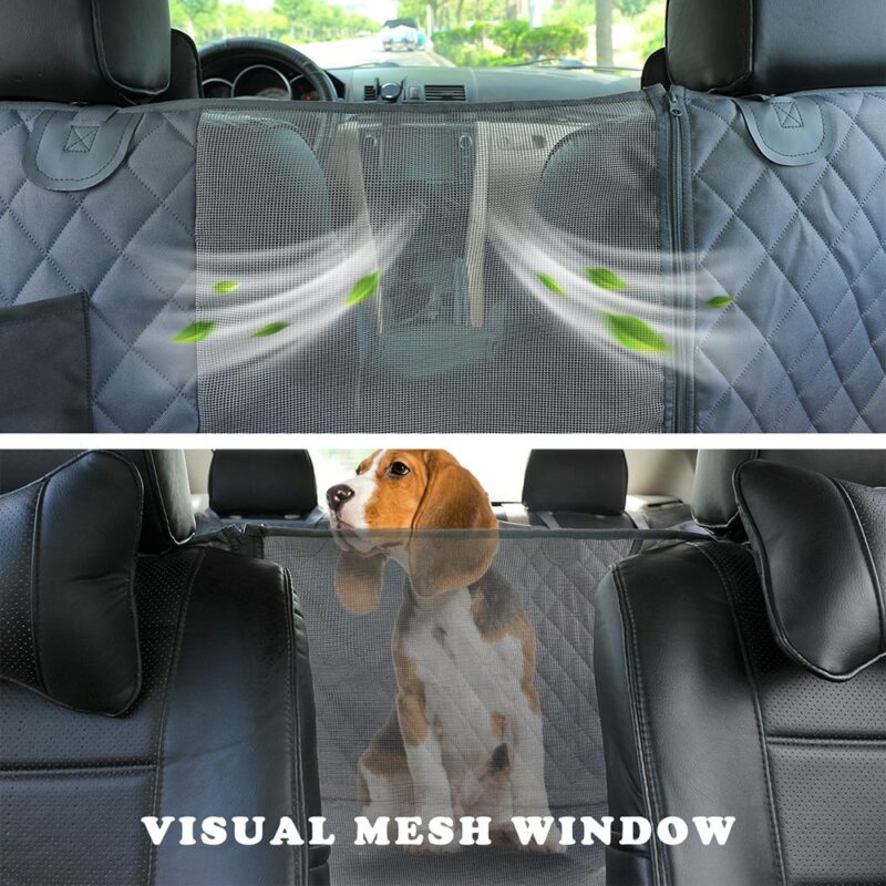 Dog Car Seat Cover View Mesh Waterproof Pet Carrier Car Rear Back Seat Mat Hammock Cushion 2