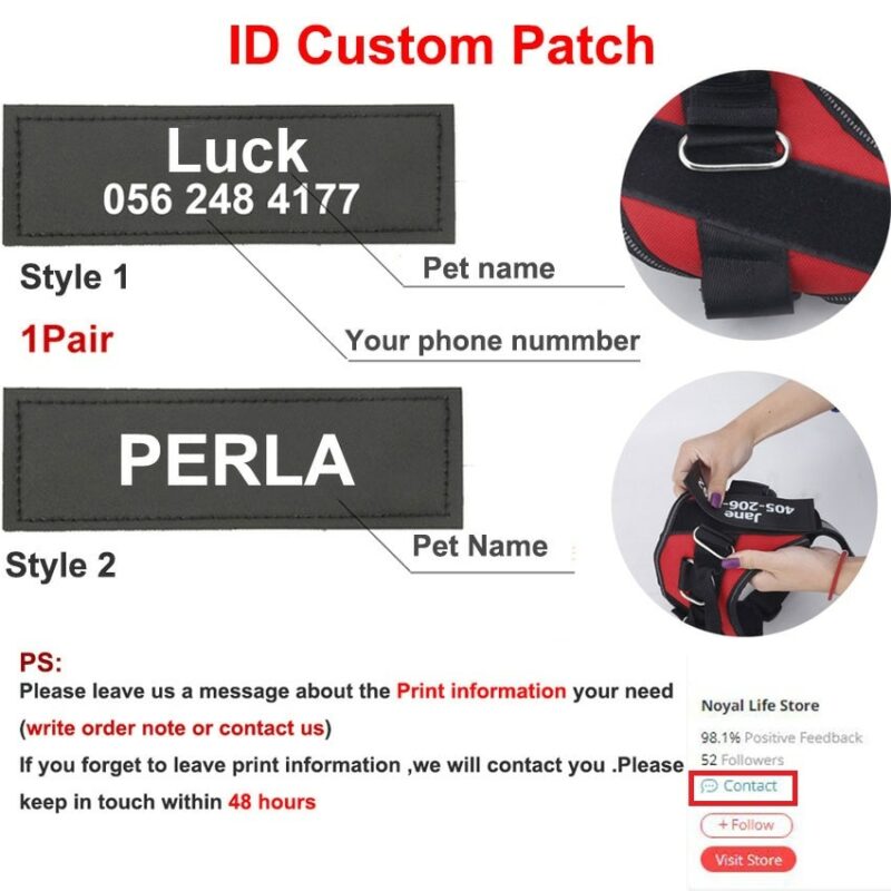 Dog Harness NO PULL Reflective Breathable Adjustable Pet Harness For Dog Vest ID Custom Patch Outdoor 3