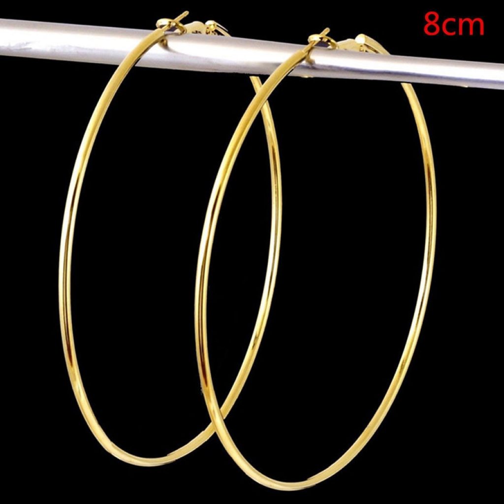 EKUSTYEE Brand 4 Size Big Hoop Earring for Women Jewelry Mother Gold Color Fashion Jewelry Bijoux 3