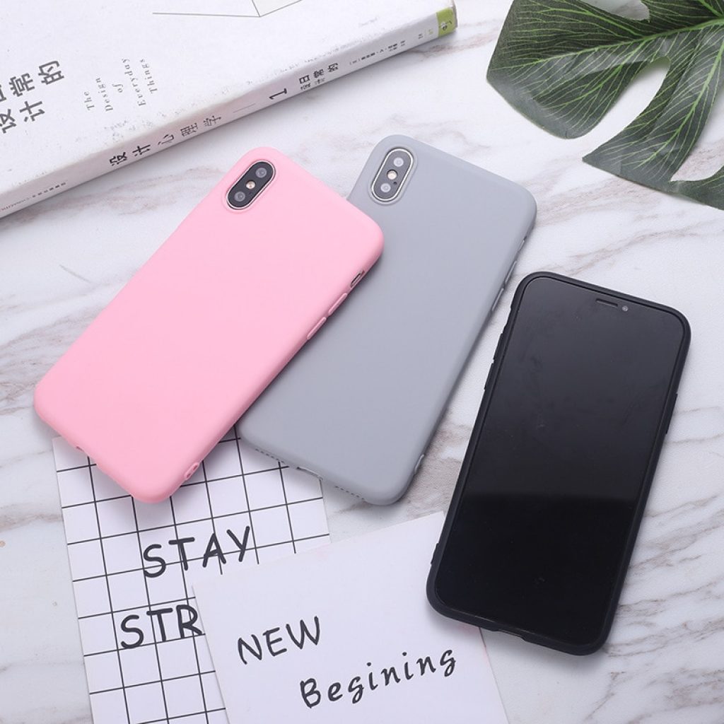 ERILLES Silicone Solid Color Case for iPhone 11 7 6 6S 8 Plus Soft Cover candy 2