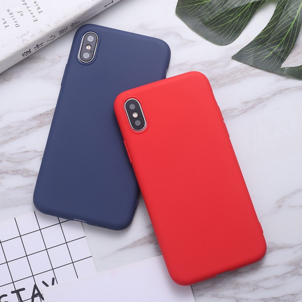 ERILLES Silicone Solid Color Case for iPhone 11 7 6 6S 8 Plus Soft Cover candy 3