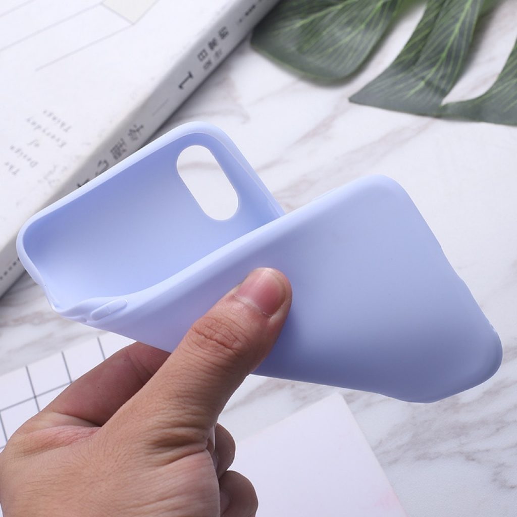 ERILLES Silicone Solid Color Case for iPhone 11 7 6 6S 8 Plus Soft Cover candy 5