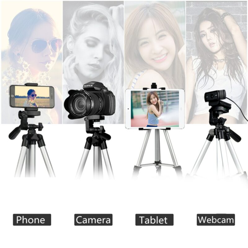 Extendable 36 100cm Adjustable Tripod Stand Mount Holder Clip for Live for Youtube Camera Phone Holder 1