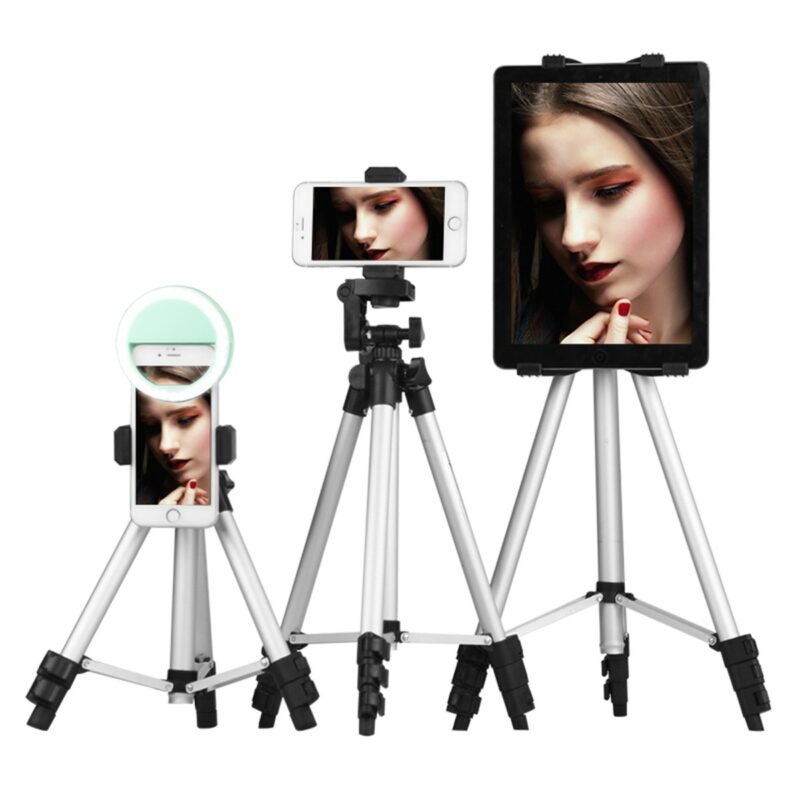 Extendable 36 100cm Adjustable Tripod Stand Mount Holder Clip for Live for Youtube Camera Phone Holder 2