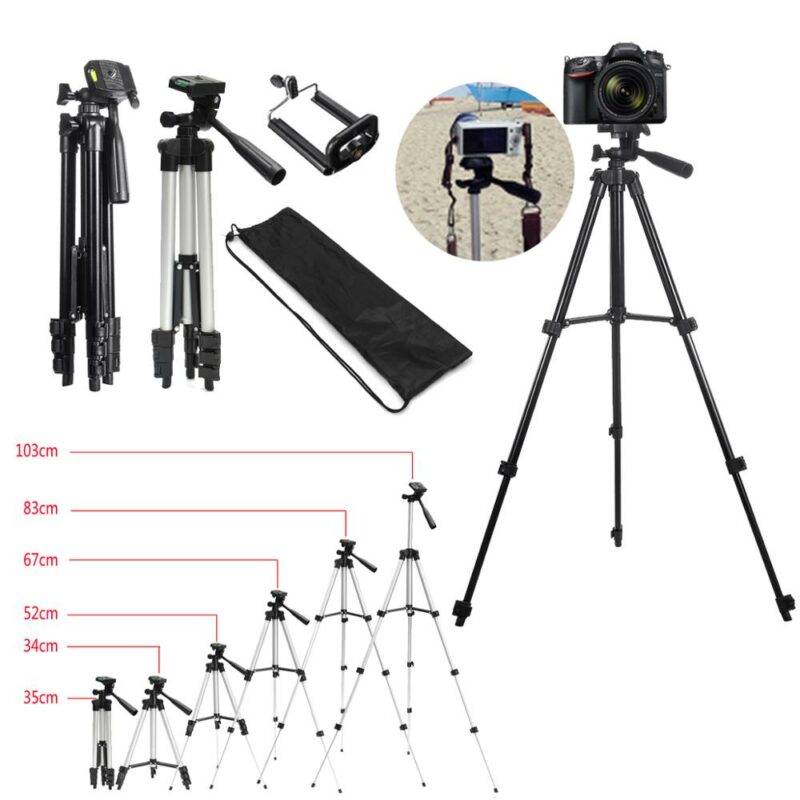 Extendable 36 100cm Adjustable Tripod Stand Mount Holder Clip for Live for Youtube Camera Phone Holder