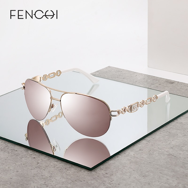 FENCHI sunglasses women uv 400 oculos female sun glasses shades mirror Pilot Pink feminino zonnebril dames