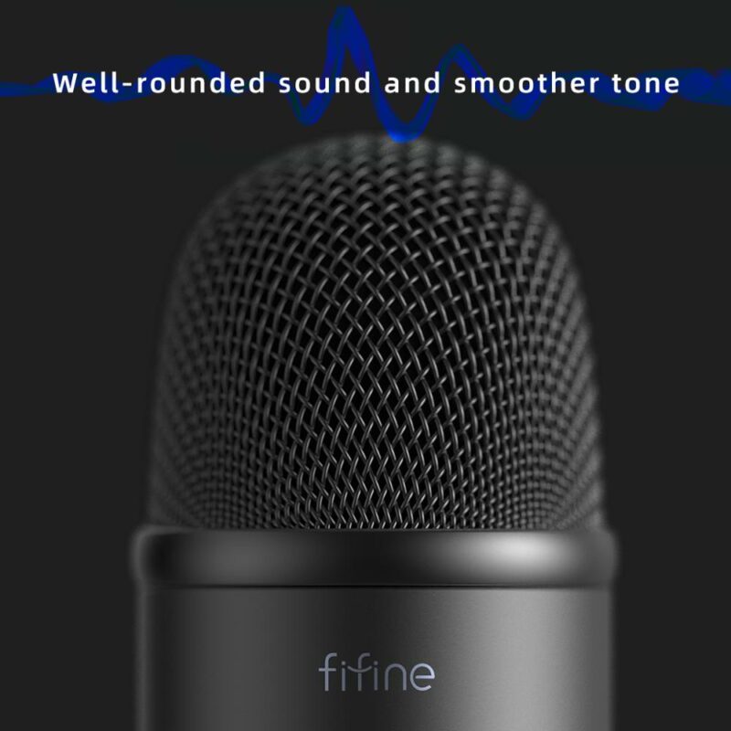 FIFINE USB Microphone for Recording Streaming Gaming professional microphone for PC Mic Headphone Output Volume Control 4