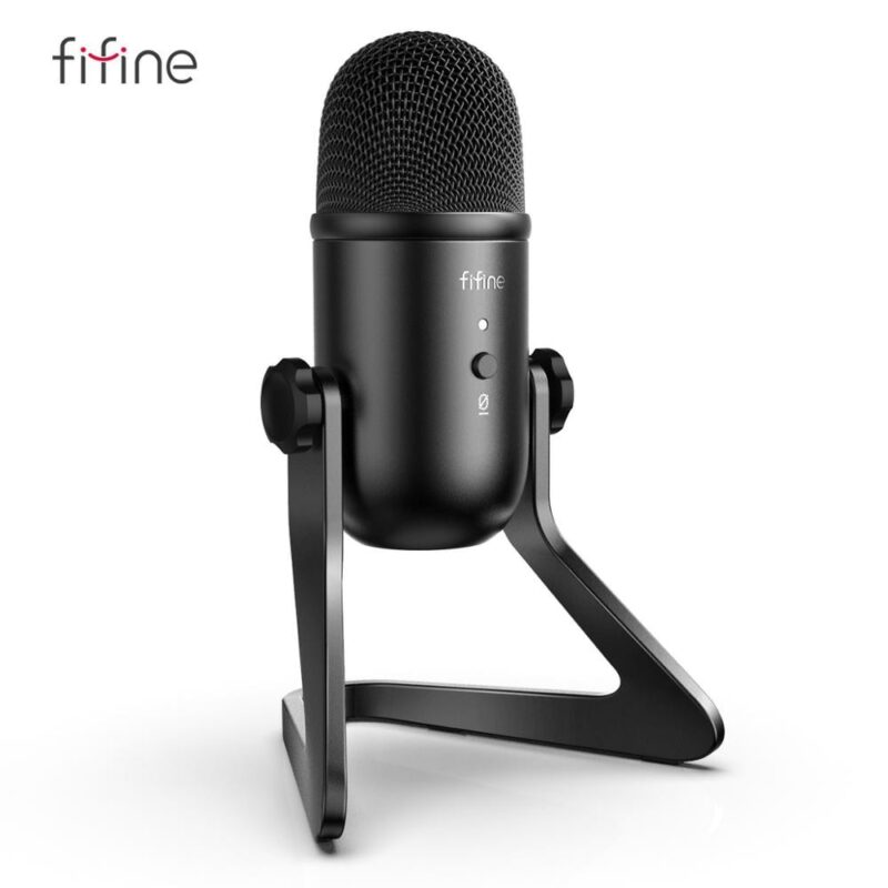 FIFINE USB Microphone for Recording Streaming Gaming professional microphone for PC Mic Headphone Output Volume Control