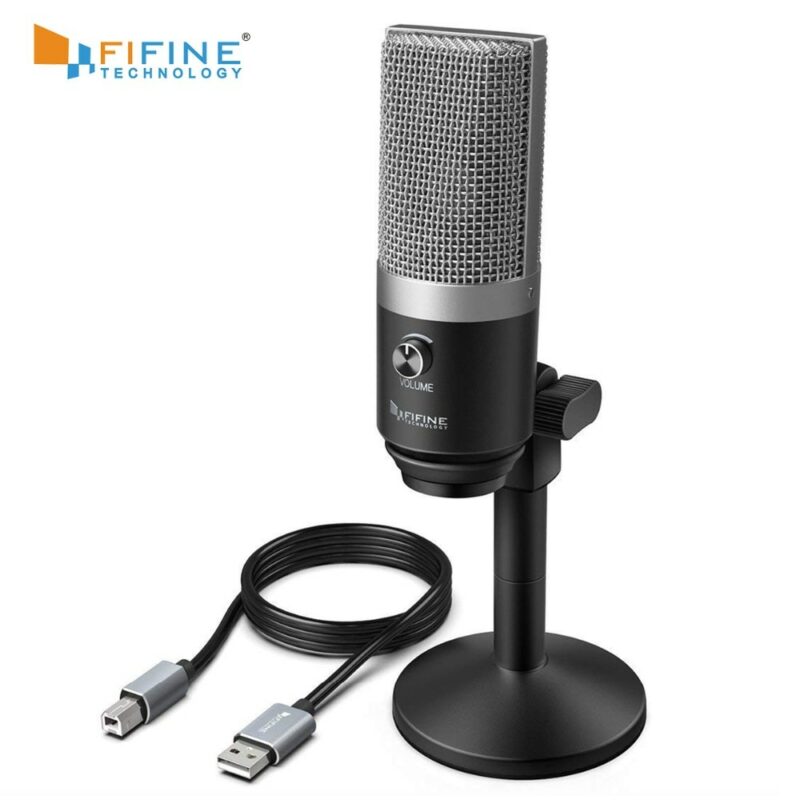 FIFINE USB Microphone for laptop and Computers for Recording Streaming Twitch Voice overs Podcasting for Youtube
