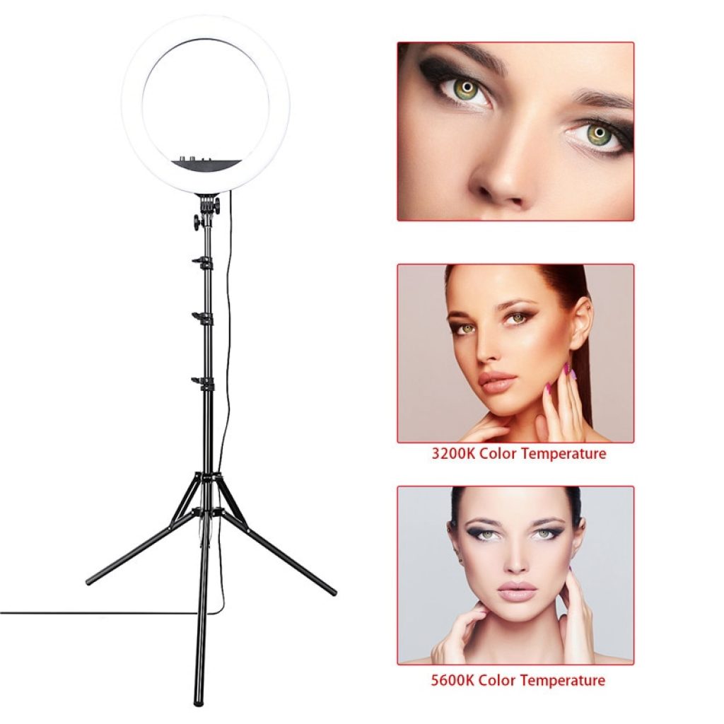 FOSOTO RL 18II Photographic Lighting 18 Inch Ring light 512Pcs Led RingLight Lamp With Tripod For 4