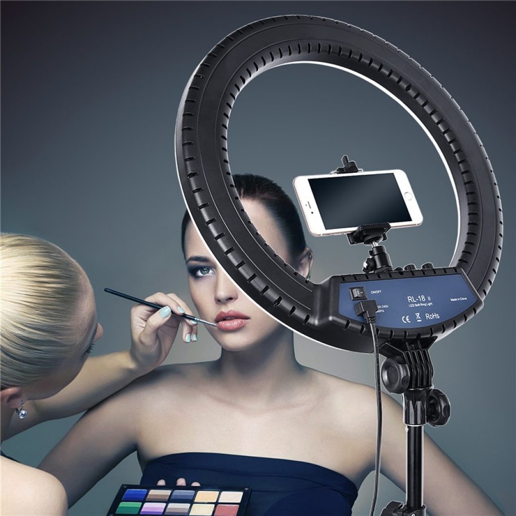 FOSOTO RL 18II Photographic Lighting 18 Inch Ring light 512Pcs Led RingLight Lamp With Tripod For 5
