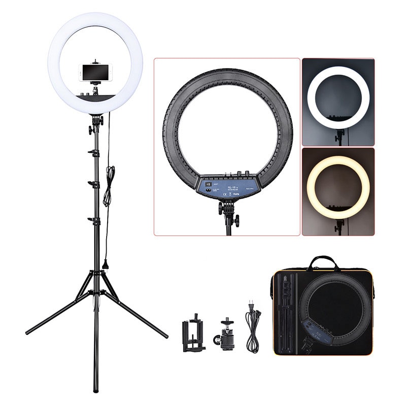 FOSOTO RL 18II Photographic Lighting 18 Inch Ring light 512Pcs Led RingLight Lamp With Tripod For
