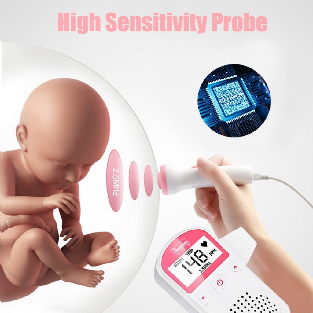 Fetal Doppler 2 5M Prenatal Baby Heart Rate Detector Household Sonar Doppler Stethoscope Pregnant Women Doppler 1