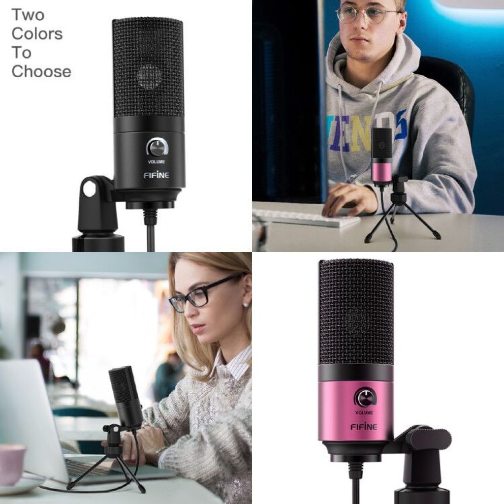 Fifine Metal USB Condenser Recording Microphone For Laptop Windows Cardioid Studio Recording Vocals Voice Over YouTube 4