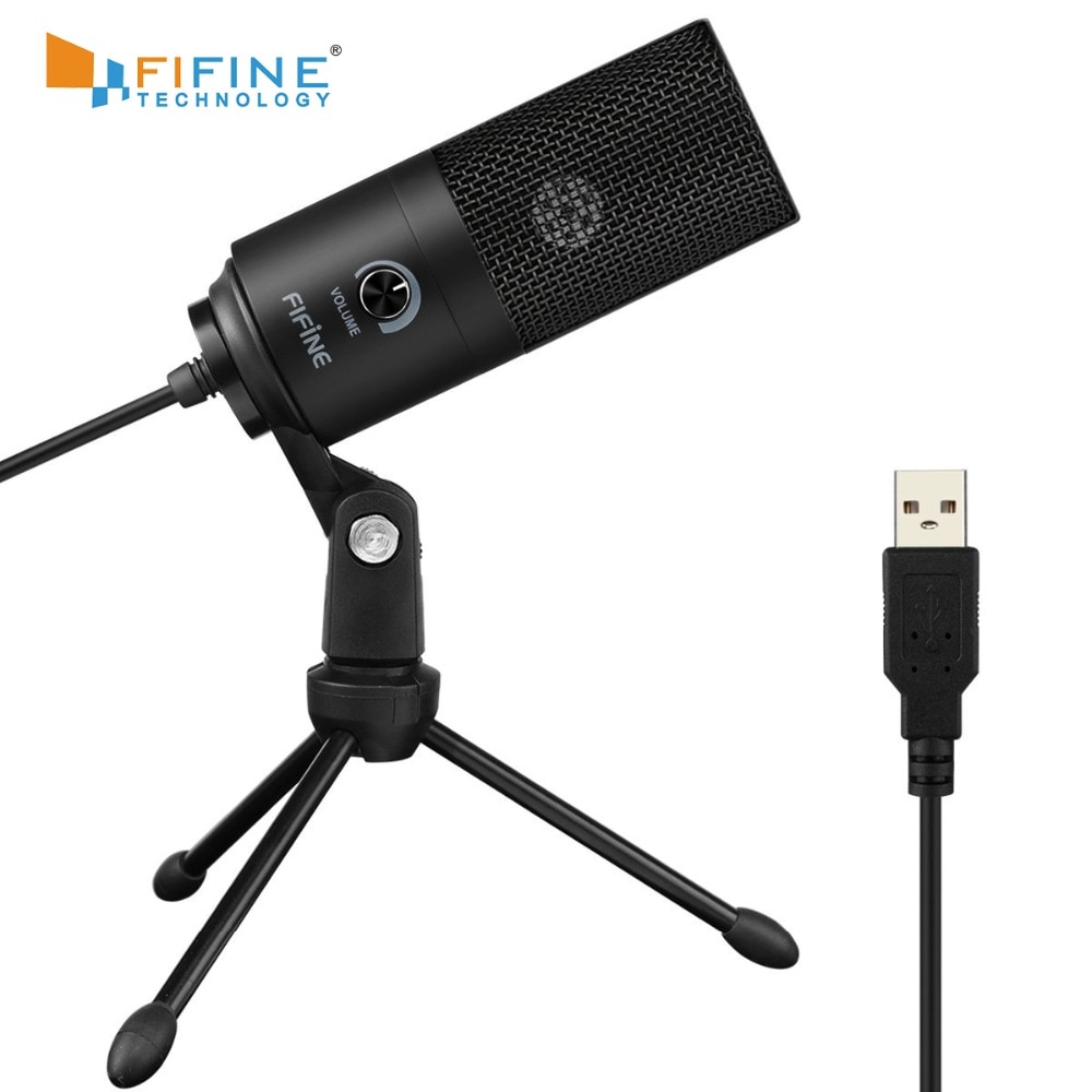 Fifine Metal USB Condenser Recording Microphone For Laptop Windows Cardioid Studio Recording Vocals Voice Over YouTube