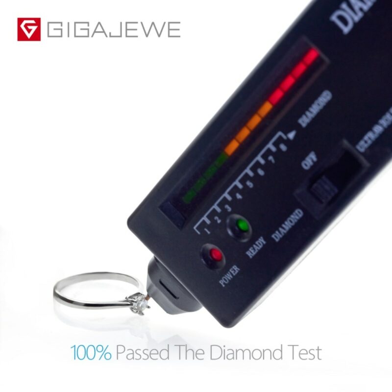 GIGAJEWE 0 3ct 4mm Round Cut EF VVS1 Moissanite 925 Silver Ring Diamond Test Passed Fashion 4