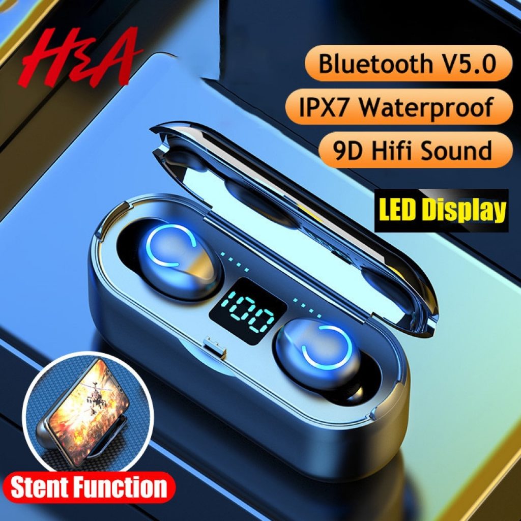 H A Mini TWS Bluetooth V5 0 Earphones Wireless Headphones Earphones 9D Hifi Sports Waterproof Wireless 1