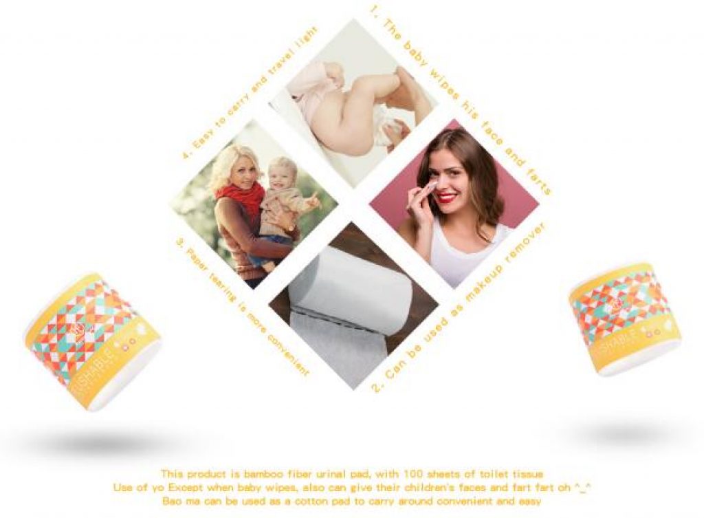 Happyflute 100 Biodegradable Flushable diaper liners disposable cloth diaper liners 100 sheets per roll 1