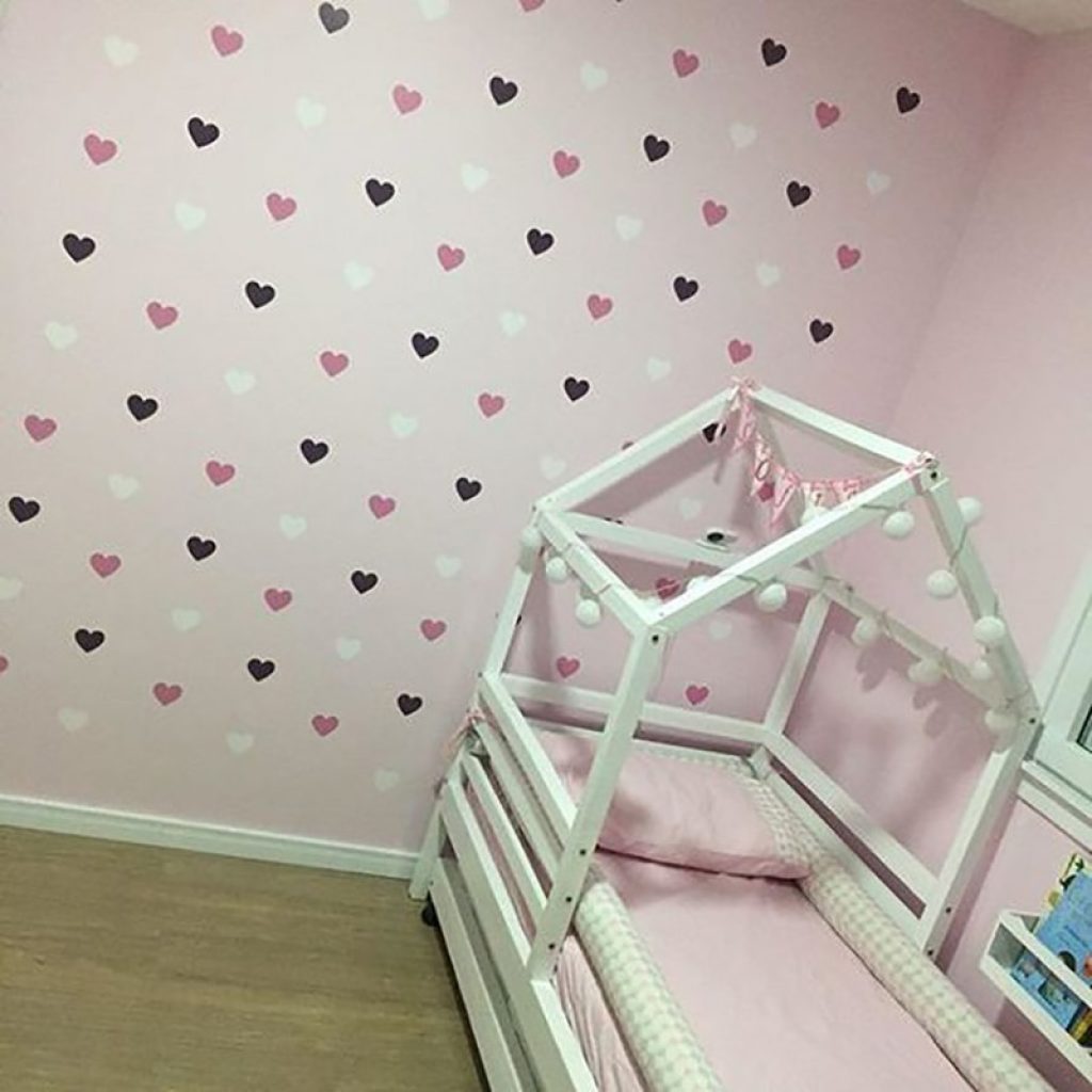 Heart Wall Sticker For Kids Room Baby Girl Room Decorative Stickers Nursery Bedroom Wall Decal Stickers