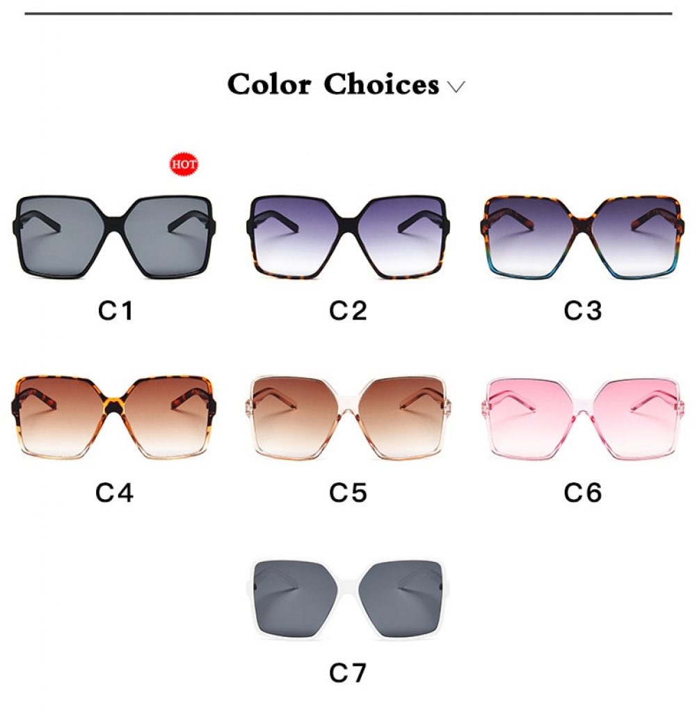 Higody Fashion Women Oversize Sunglasses Gradient Plastic Brand Designer Female Sun Glasses UV400 lentes de sol 4