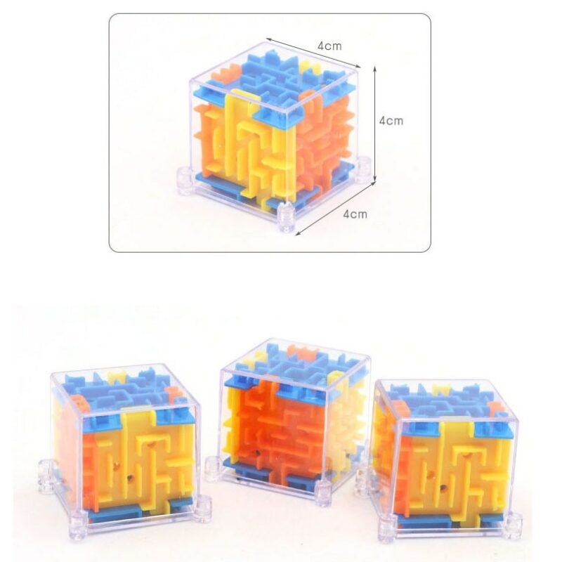 Hot Sale 4x4x4cm 3D Puzzle Maze Toy Kids Fun Brain Hand Game Case Box Baby Balance 5