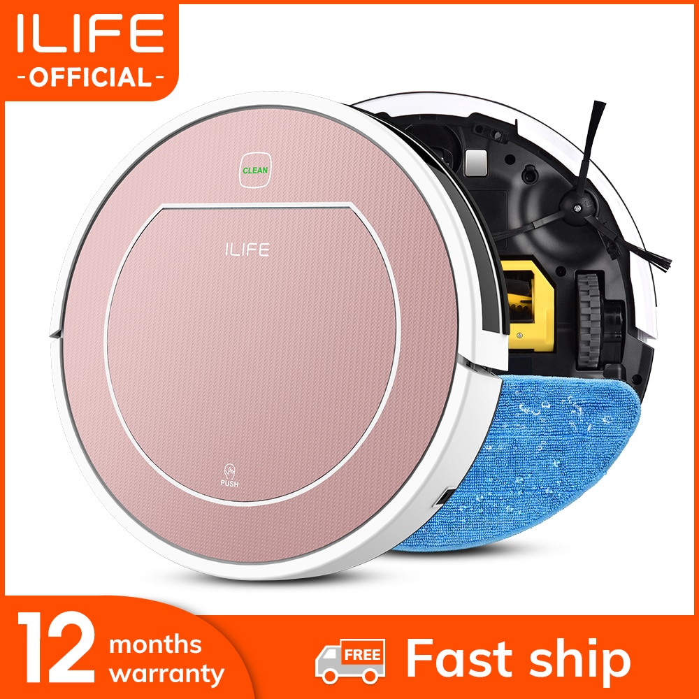 ILIFE V7s Plus Robot Vacuum Cleaner Sweep and Wet Mopping Disinfection For Hard Floors Carpet Run