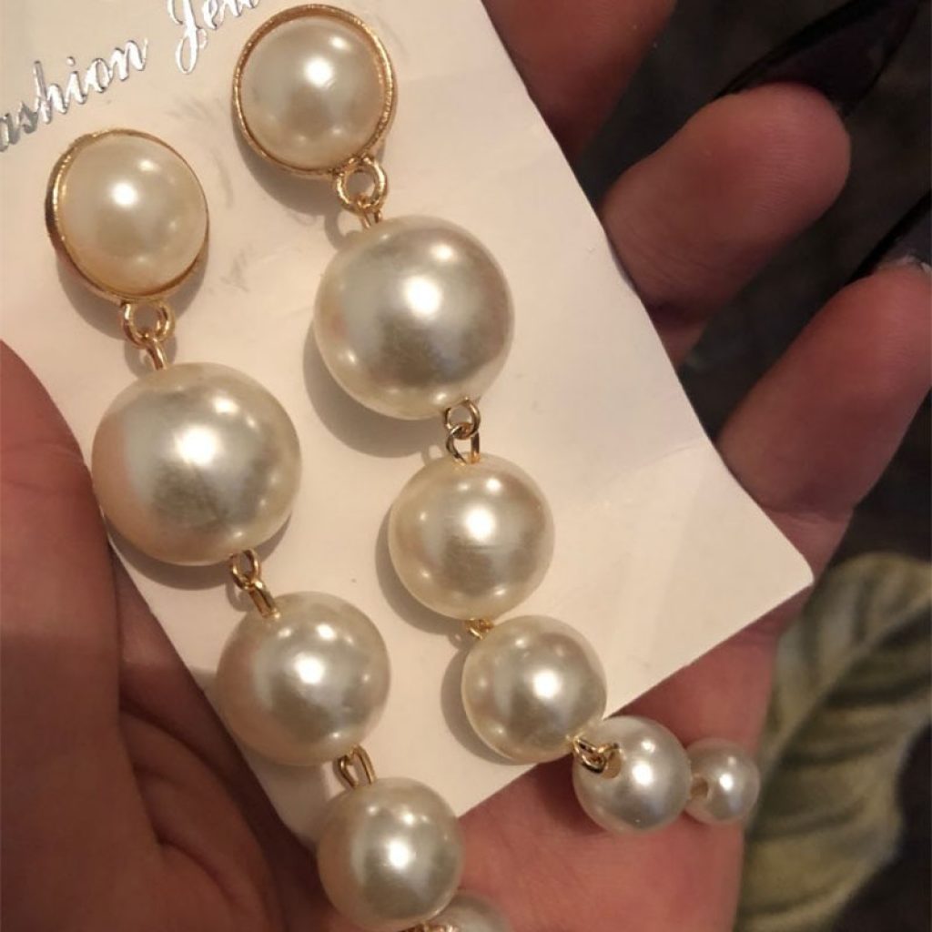 IPARAM Trend Simulation Pearl Long Earrings Female White Round Pearl Wedding Pendant Earrings Fashion Korean Jewelry 2