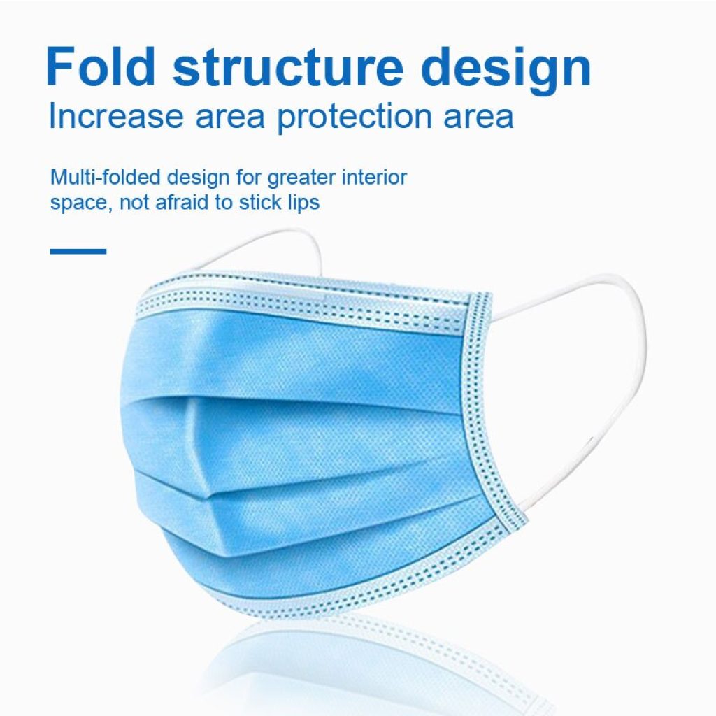 In Stock 10 100 Pcs Disposable Non woven 3 layer Face Mask Anti Dust Breathable Mask 3