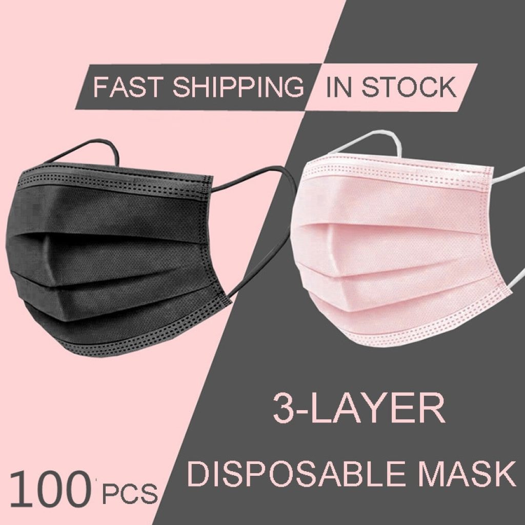 In Stock 10 100 Pcs Disposable Non woven 3 layer Face Mask Anti Dust Breathable Mask 5