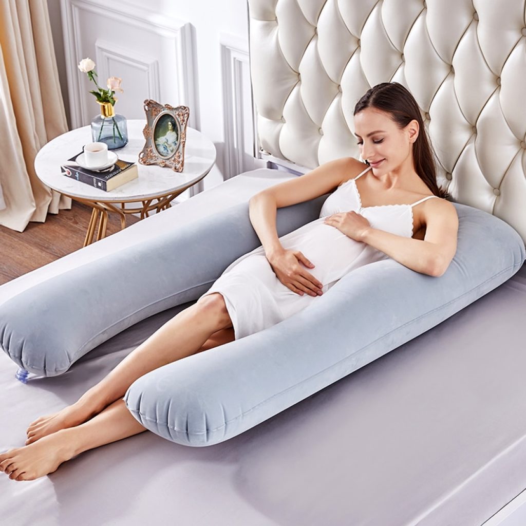 Inflatable Pregnancy Pillow U Shape Sleeping Support Pillow For Pregnant Women Cozy Bump Maternity Pillow Full 1