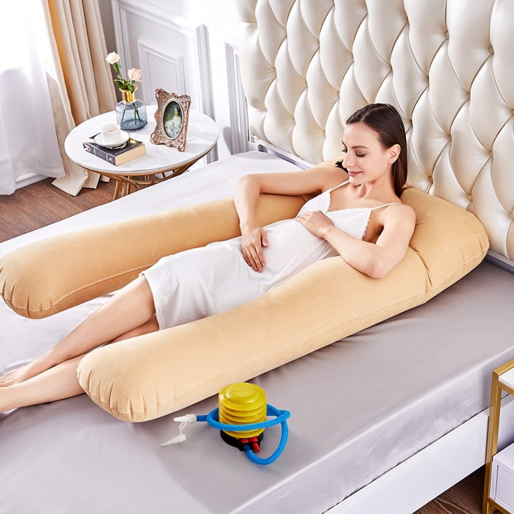 Inflatable Pregnancy Pillow U Shape Sleeping Support Pillow For Pregnant Women Cozy Bump Maternity Pillow Full