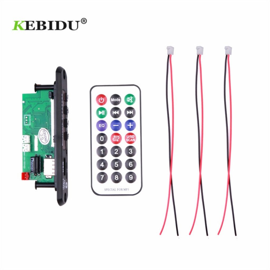 KEBIDU Hands free MP3 Player Decoder Board 5V 12V Bluetooth 5 0 6W amplifier Car FM 3
