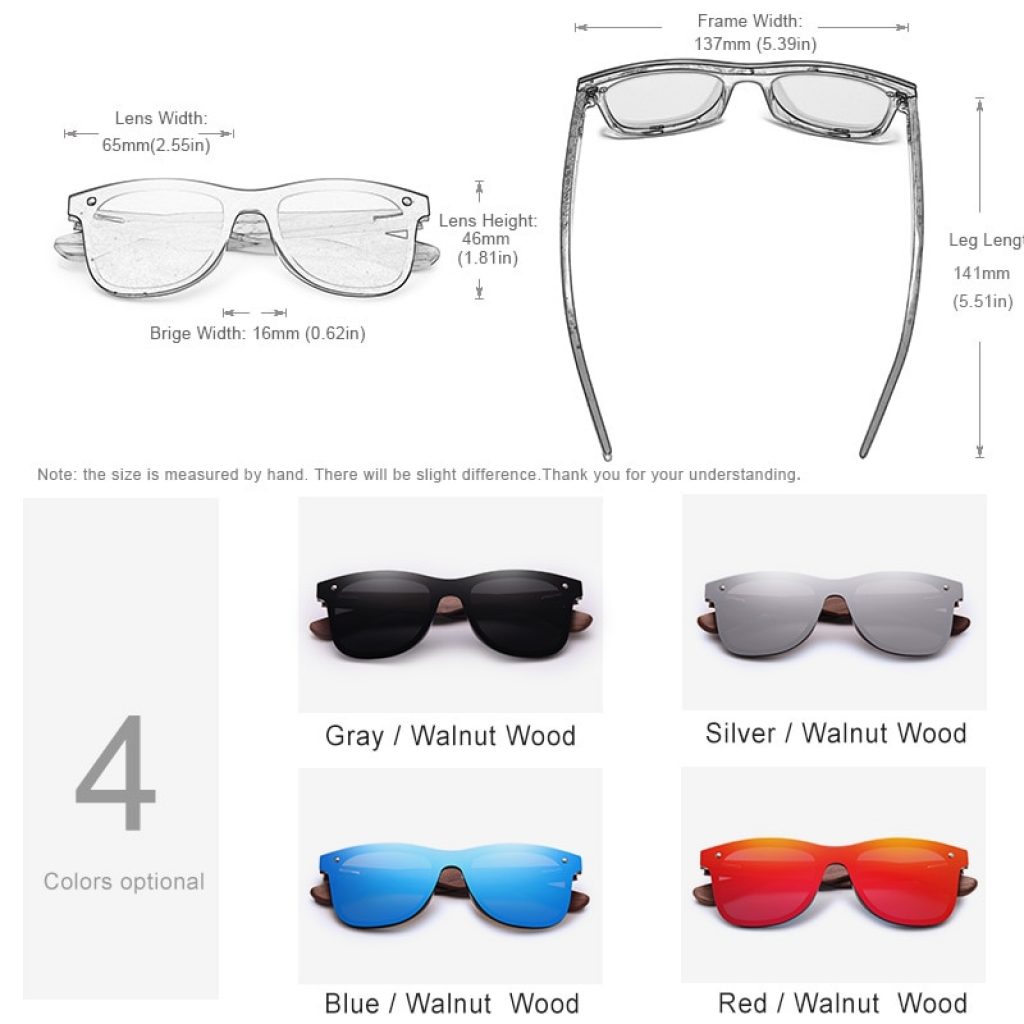 KINGSEVEN 2020 Mens Sunglasses Polarized Walnut Wood Mirror Lens Sun Glasses Women Brand Design Colorful Shades 1