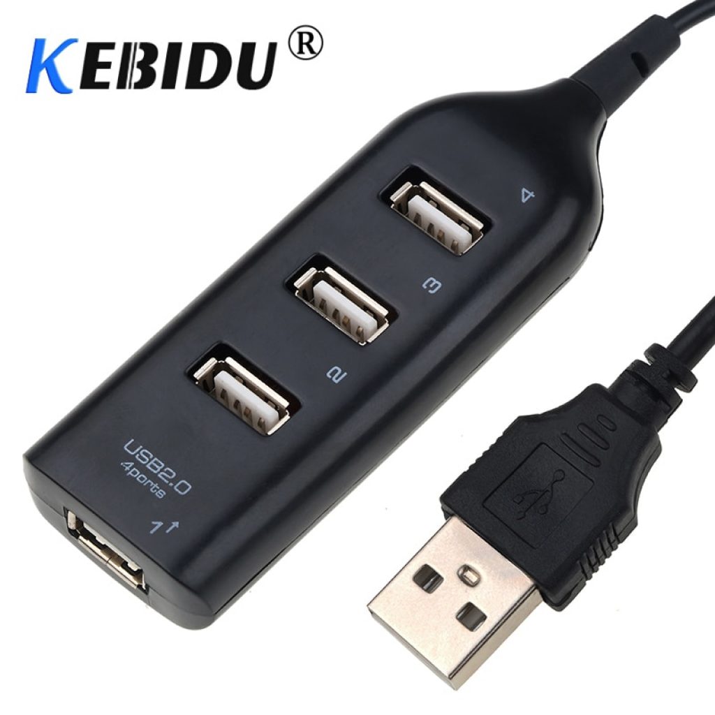 Kebidu Universal USB Hub 4 Port USB 2 0 with Cable High Speed Mini Hub Socket